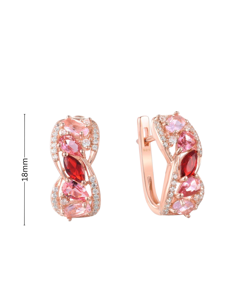 Apzeltīti sudraba auskari ar cirkonijiem