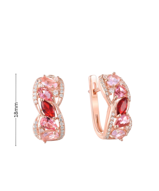 Позолоченные серьги из серебра с цирконами