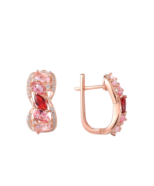 Позолоченные серьги из серебра с цирконами