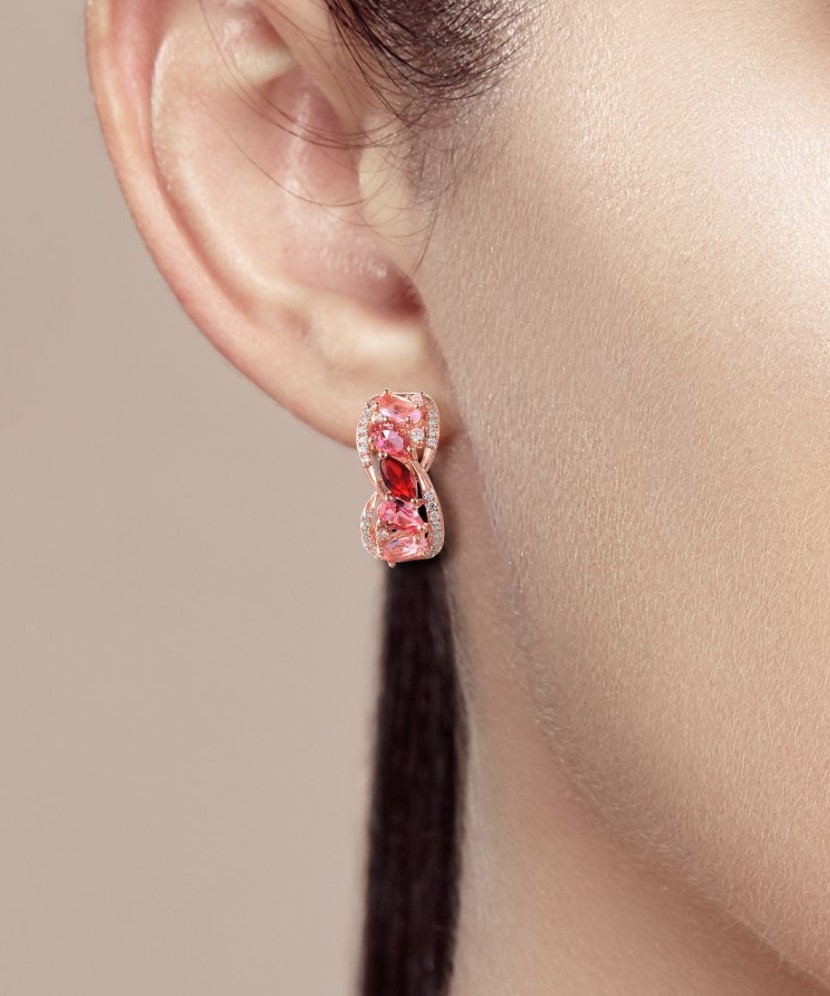 Позолоченные серьги из серебра с цирконами