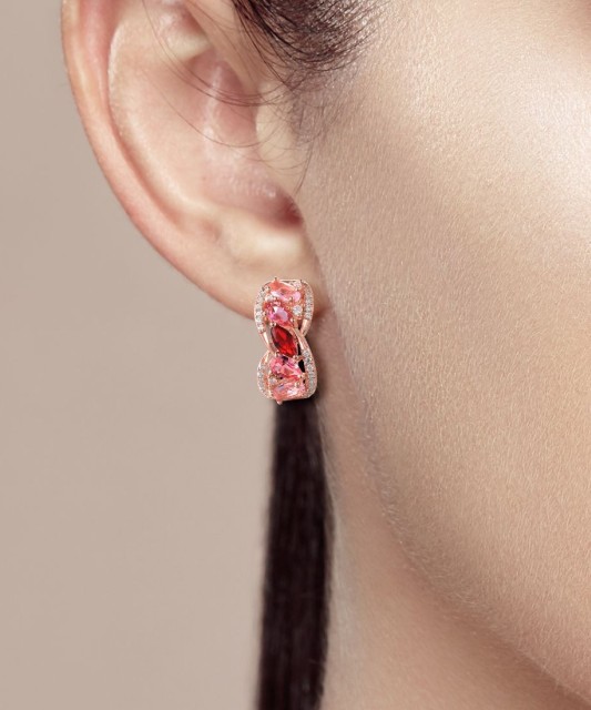 Apzeltīti sudraba auskari ar cirkonijiem