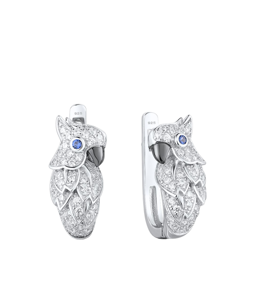 Sudraba auskari ar spineļiem un cirkoniem