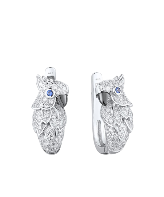 Серебряные серьги со шпинелями и цирконами