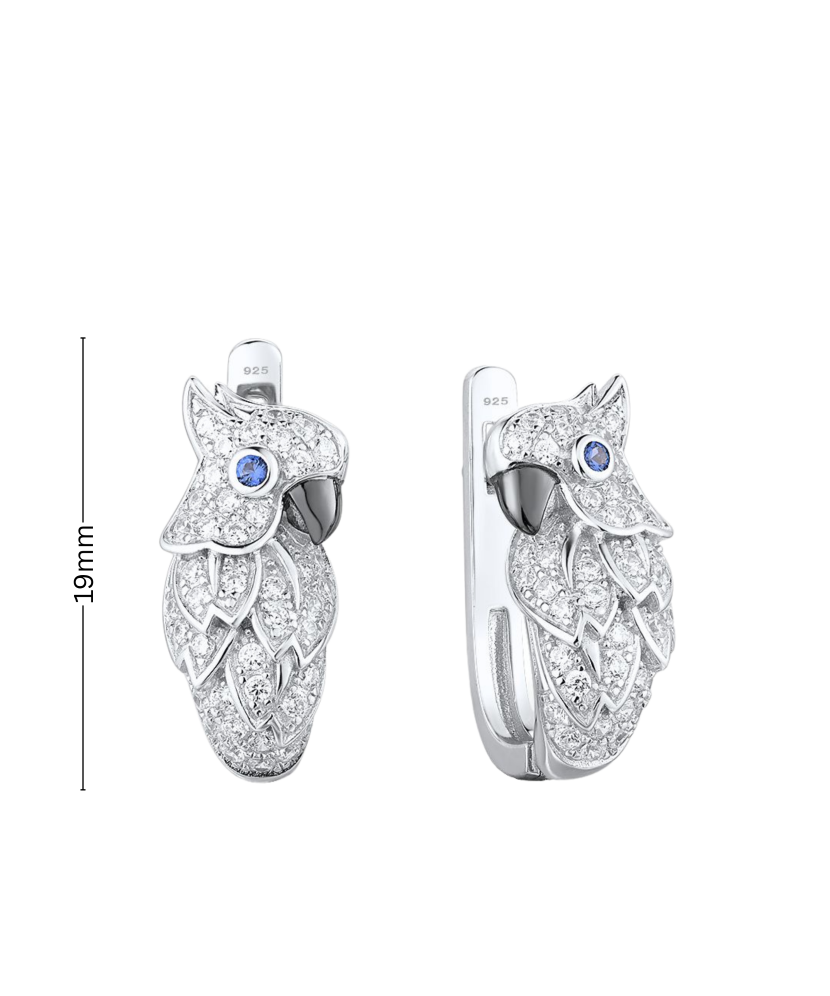 Sudraba auskari ar spineļiem un cirkoniem