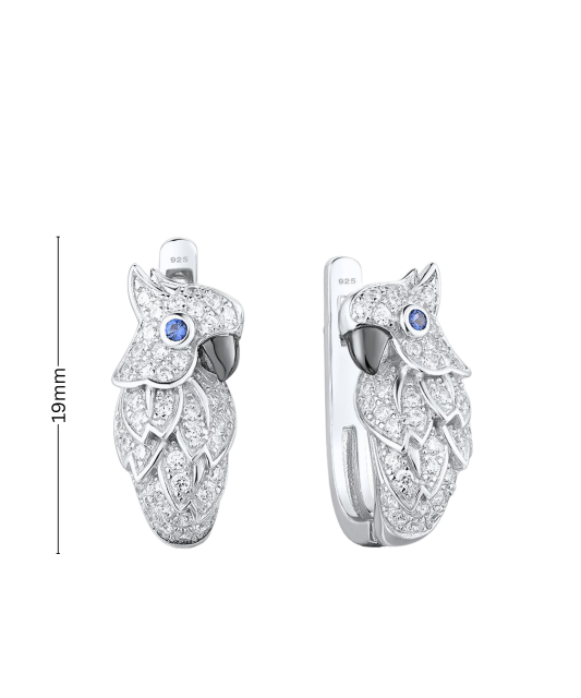 Sudraba auskari ar spineļiem un cirkoniem
