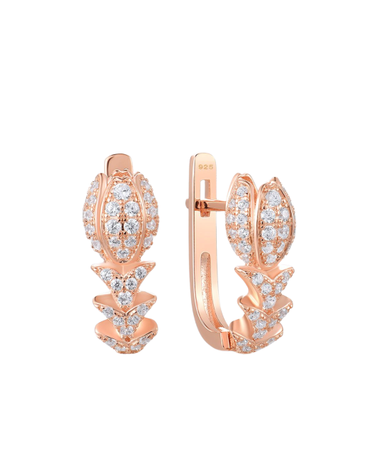 Apzeltīti sudraba auskari ar cirkonijiem