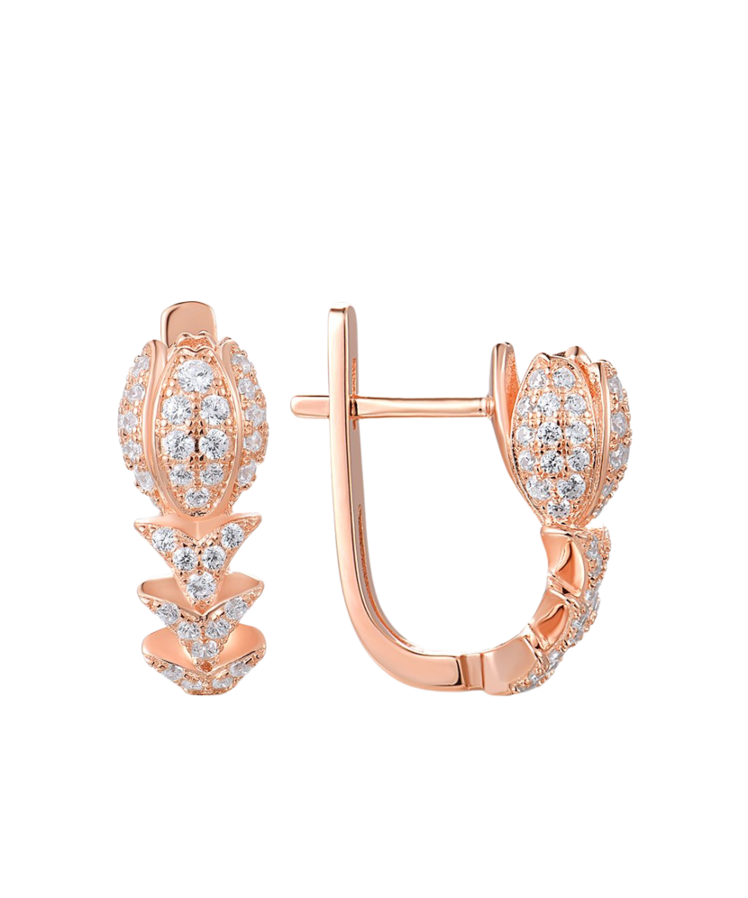 Apzeltīti sudraba auskari ar cirkonijiem