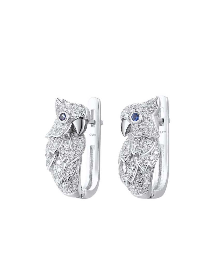 Sudraba auskari ar spineļiem un cirkoniem