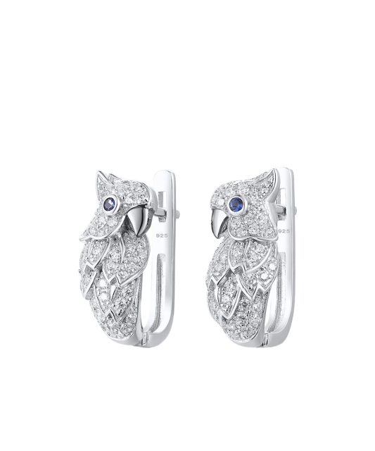 Серебряные серьги со шпинелями и цирконами