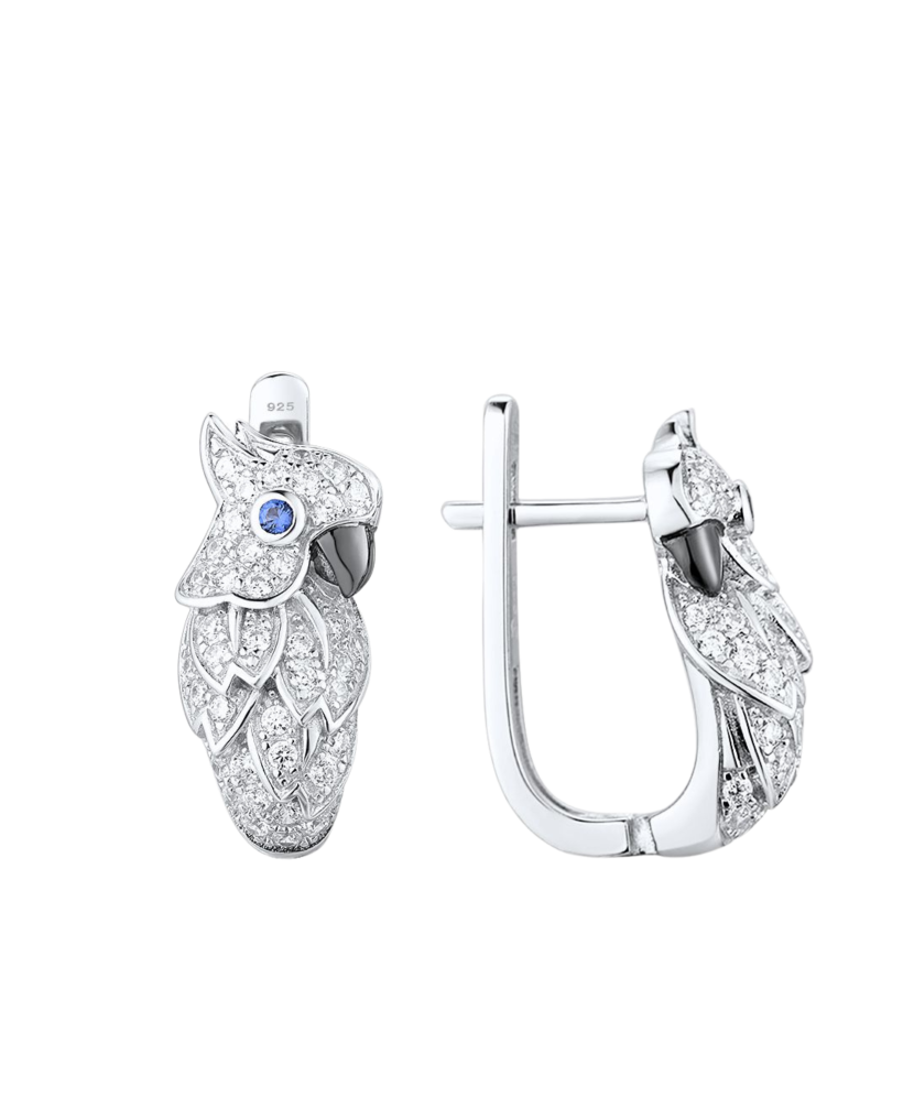 Sudraba auskari ar spineļiem un cirkoniem