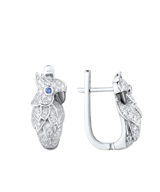 Серебряные серьги со шпинелями и цирконами