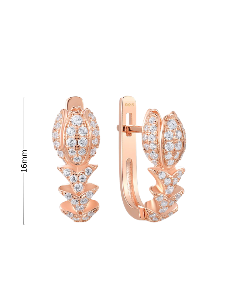 Apzeltīti sudraba auskari ar cirkonijiem