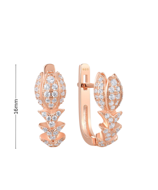 Apzeltīti sudraba auskari ar cirkonijiem