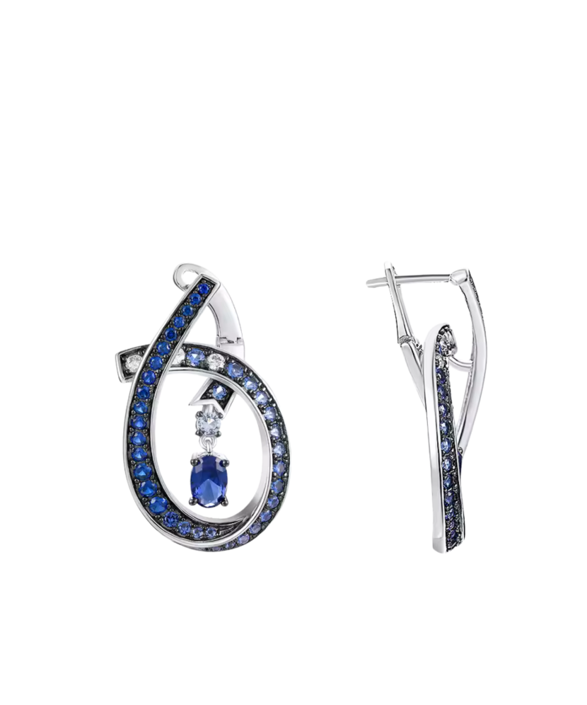 Sudraba auskari ar spineļiem un cirkoniem