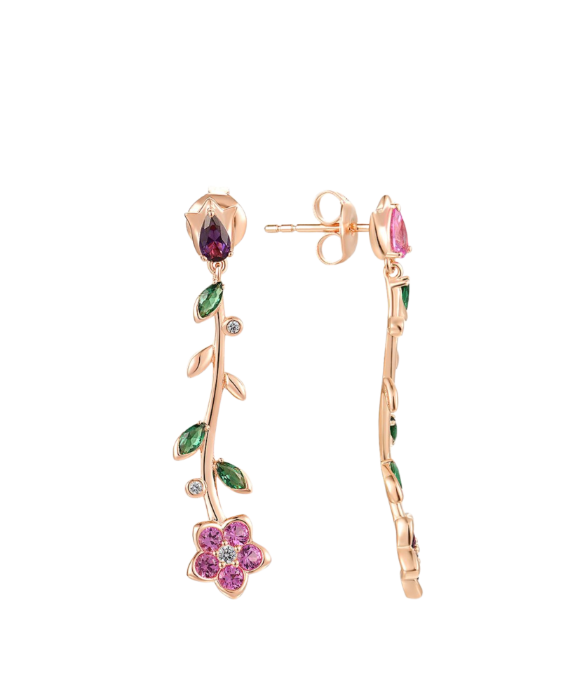 Apzeltīti sudraba auskari ar cirkonijiem