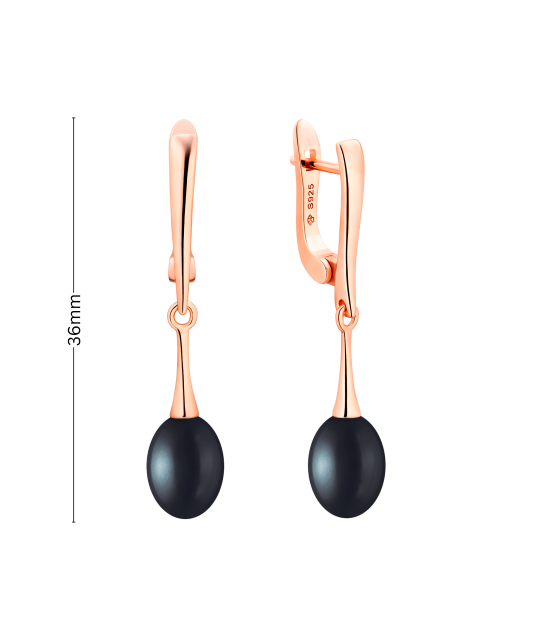 Позолоченные серьги из серебра с жемчугом