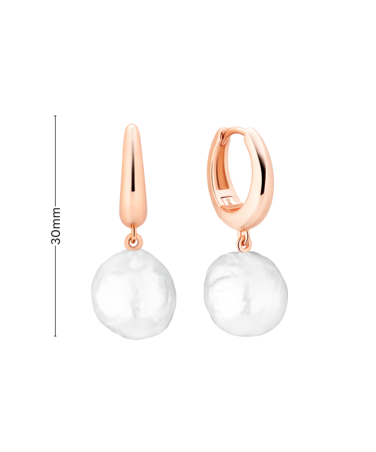 Apzeltīti sudraba auskari ar Edisona pērlēm