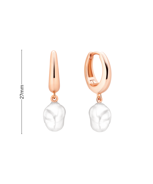 Apzeltīti sudraba auskari ar Keši pērlēm