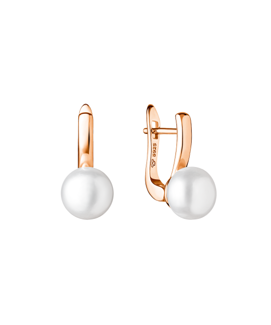 Apzeltīti Sudraba Auskari Ar Pērlēm