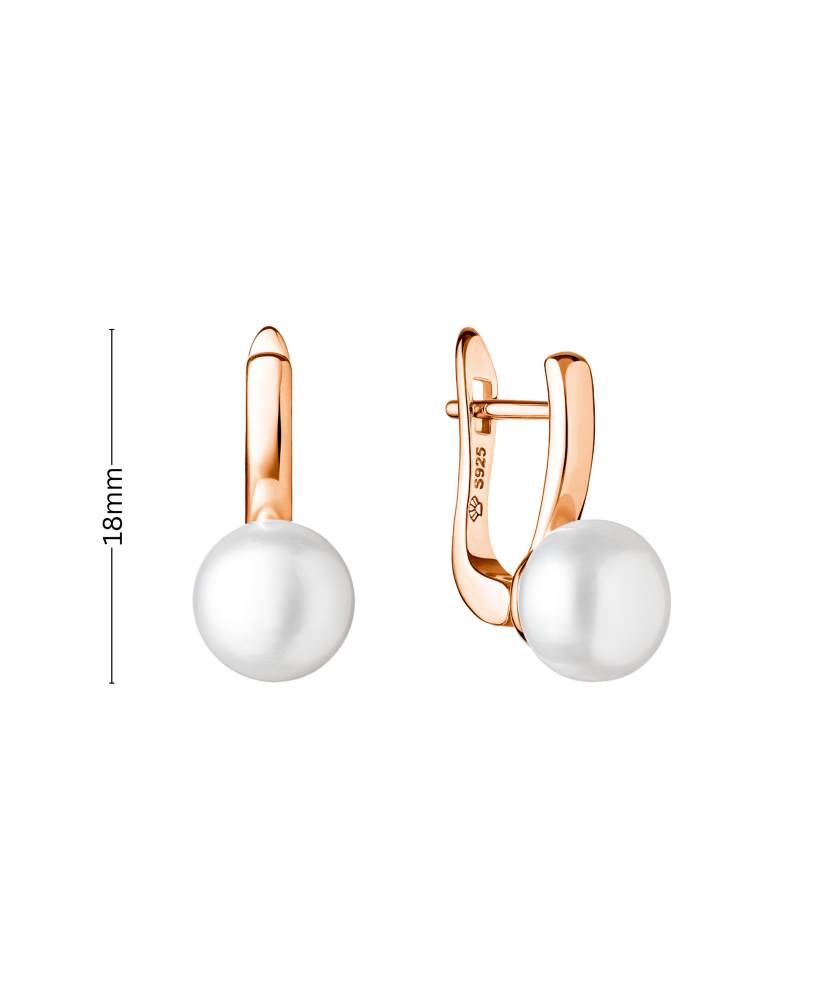 Apzeltīti Sudraba Auskari Ar Pērlēm