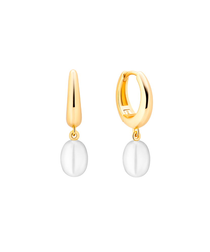 Apzeltīti Sudraba Auskari Ar Pērlēm