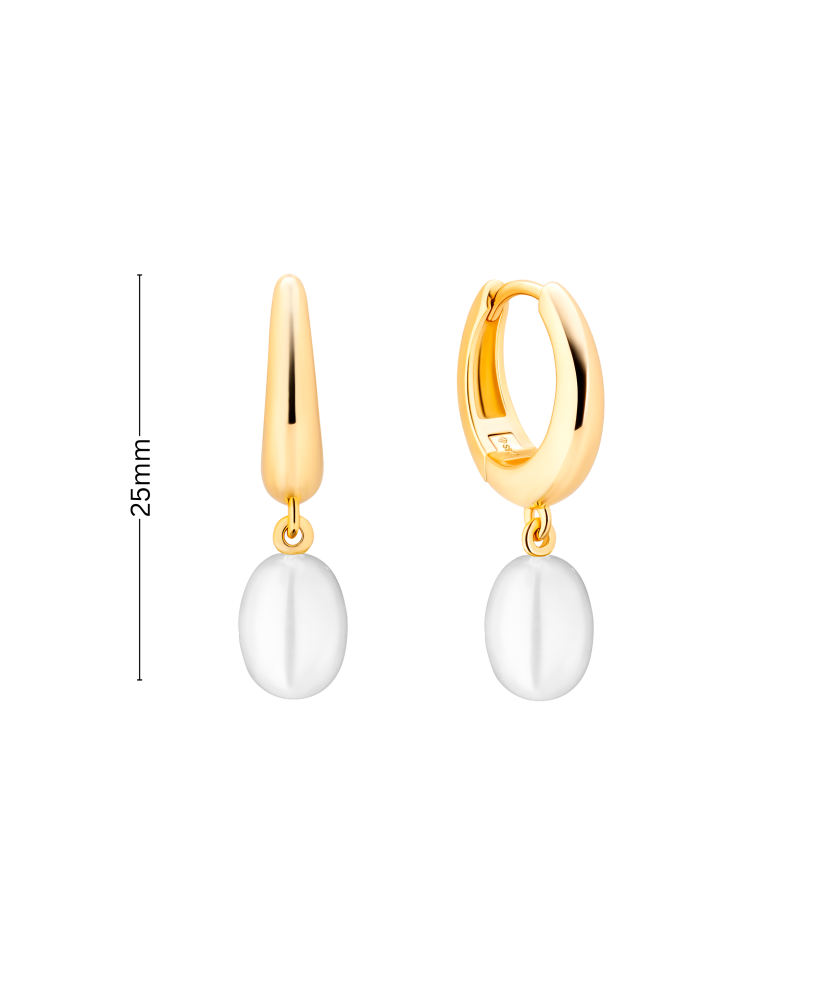 Apzeltīti Sudraba Auskari Ar Pērlēm