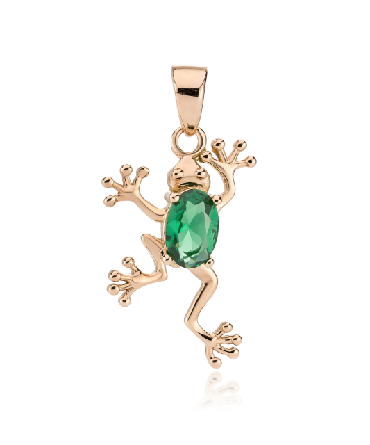 Zelta piekariņš ar cirkoniju "varde"