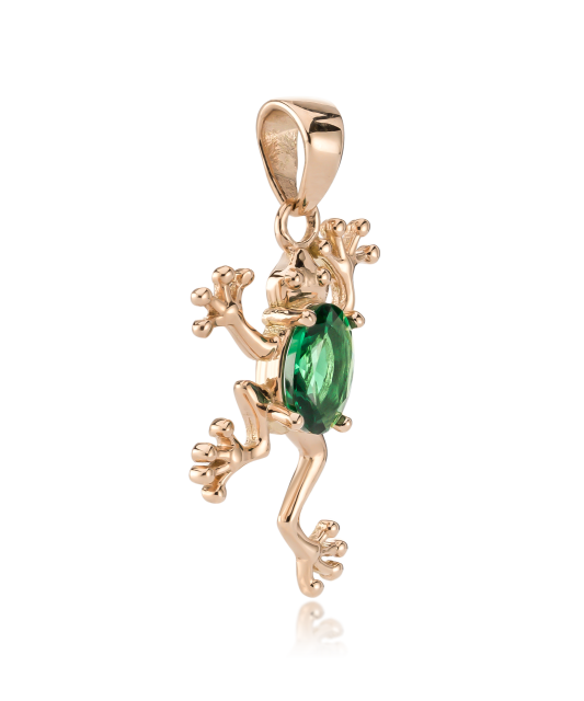 Zelta piekariņš ar cirkoniju "varde"