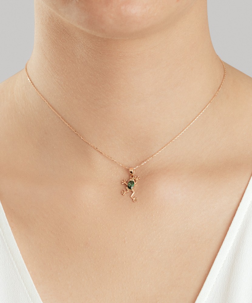 Zelta piekariņš ar cirkoniju "varde"