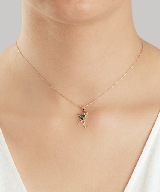 Zelta piekariņš ar cirkoniju "varde"