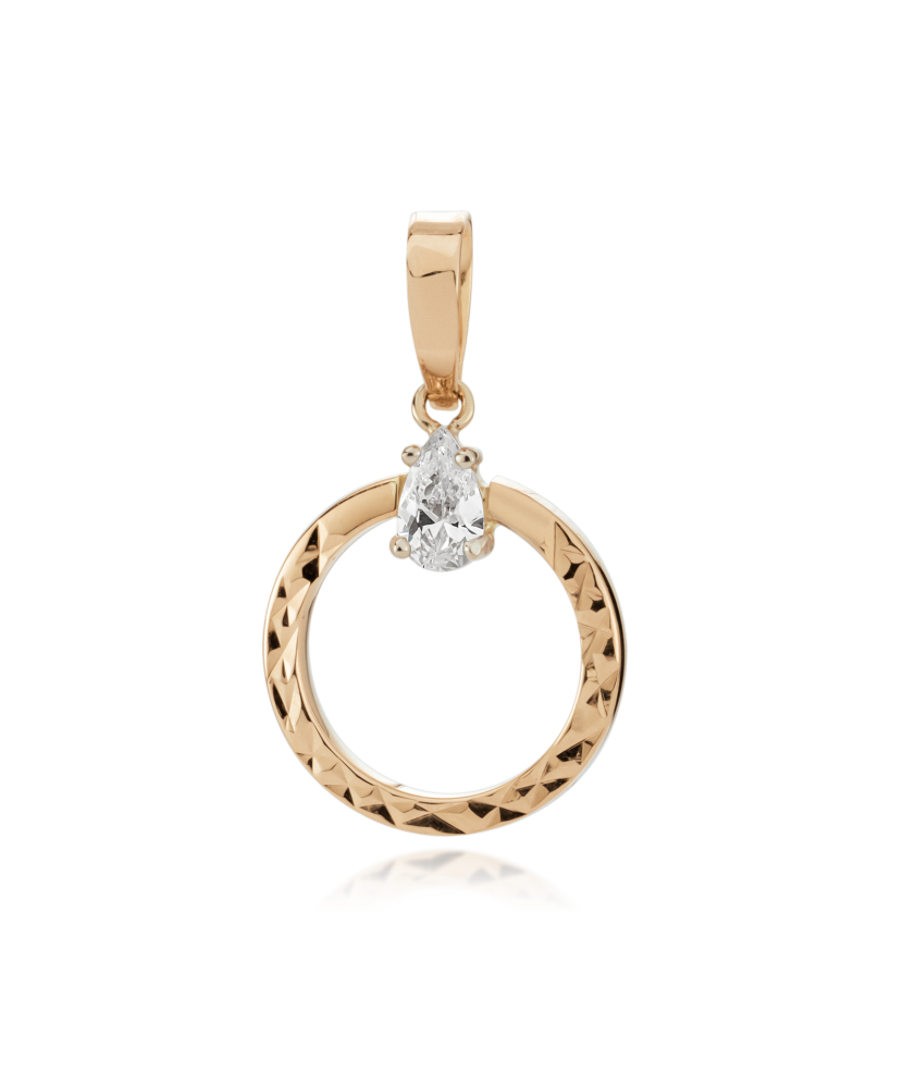 Золотой подвеска с цирконом
