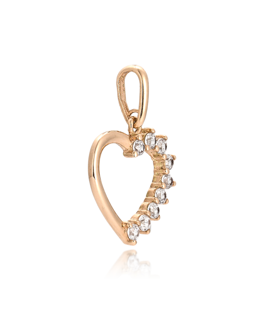 Zelta piekariņš ar cirkonijiem "Krustiņš"