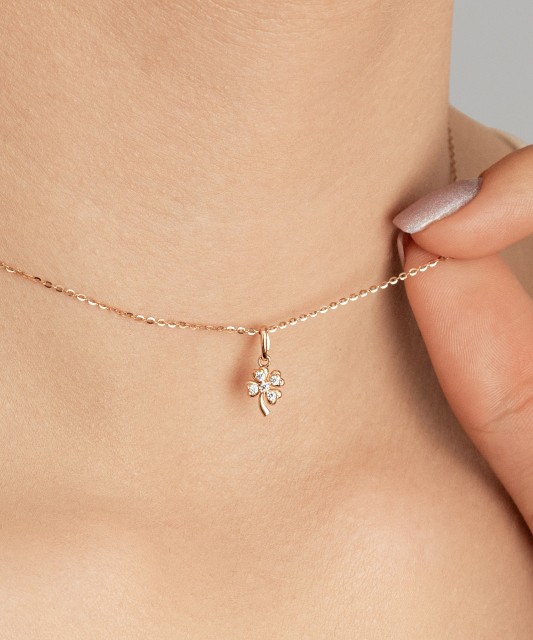 Золотой подвеска с цирконами