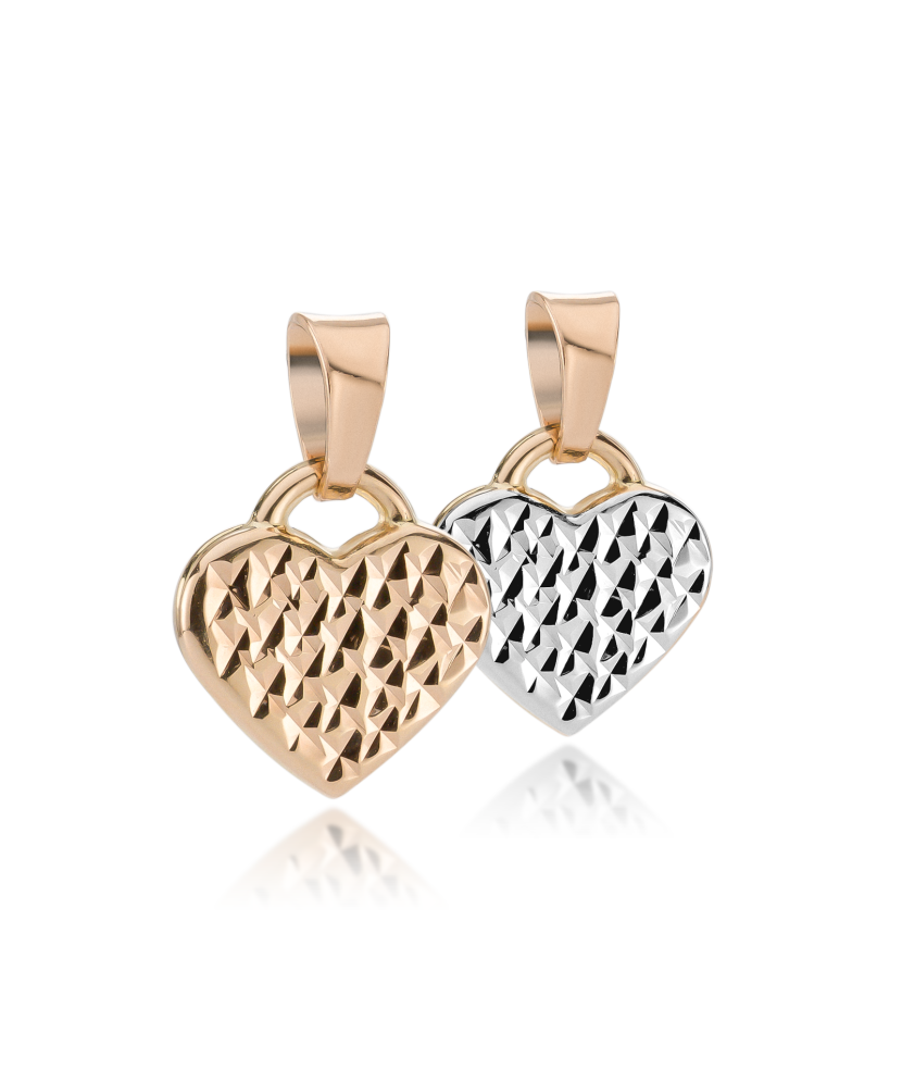 Двусторонняя золотая подвеска "Сердце"