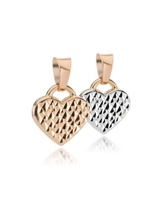 Двусторонняя золотая подвеска "Сердце"
