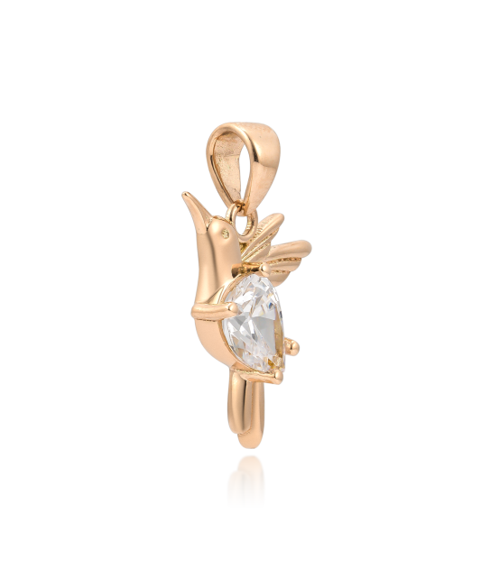 Zelta piekariņš ar cirkoniju "kolibri"