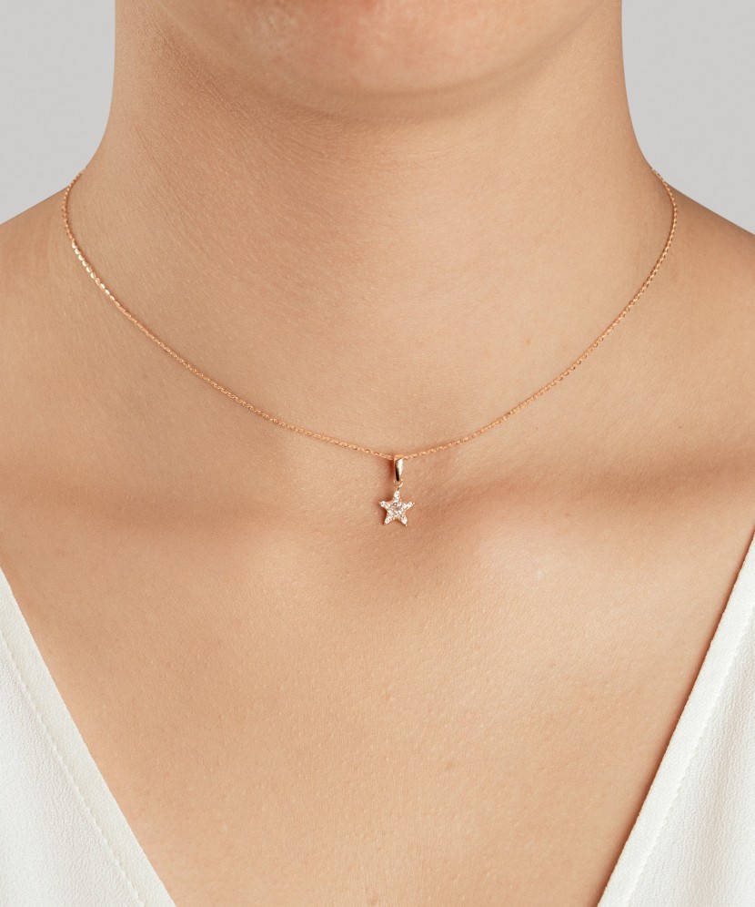 Zelta piekariņš ar cirkonijiem "Zvaigzne"