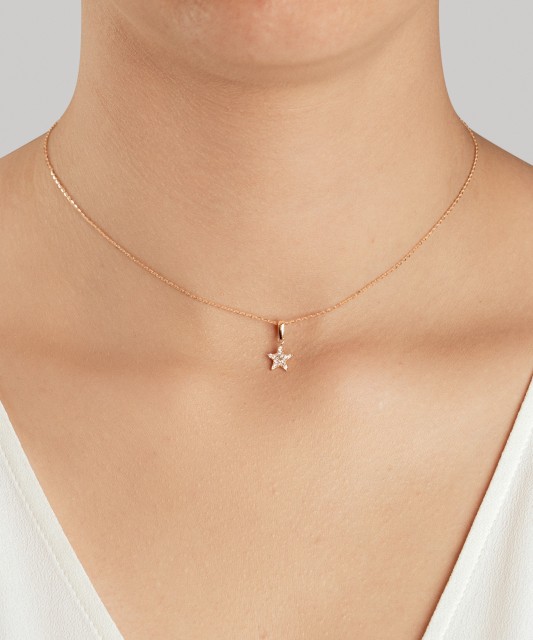 Zelta piekariņš ar cirkonijiem "Zvaigzne"