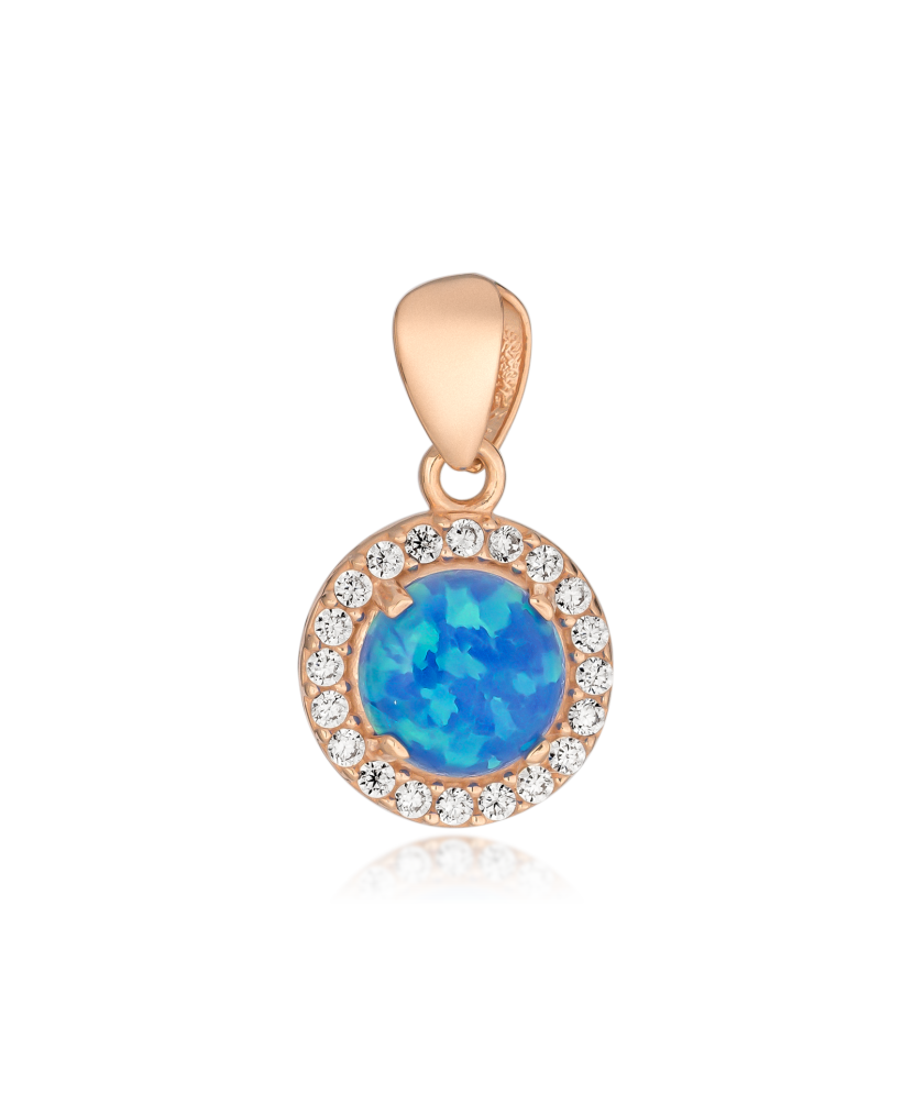 Zelta kulons ar opālu un cirkoniem