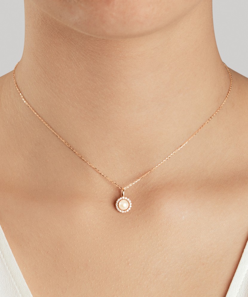 Zelta piekariņš ar pērlēm un cirkonijiem