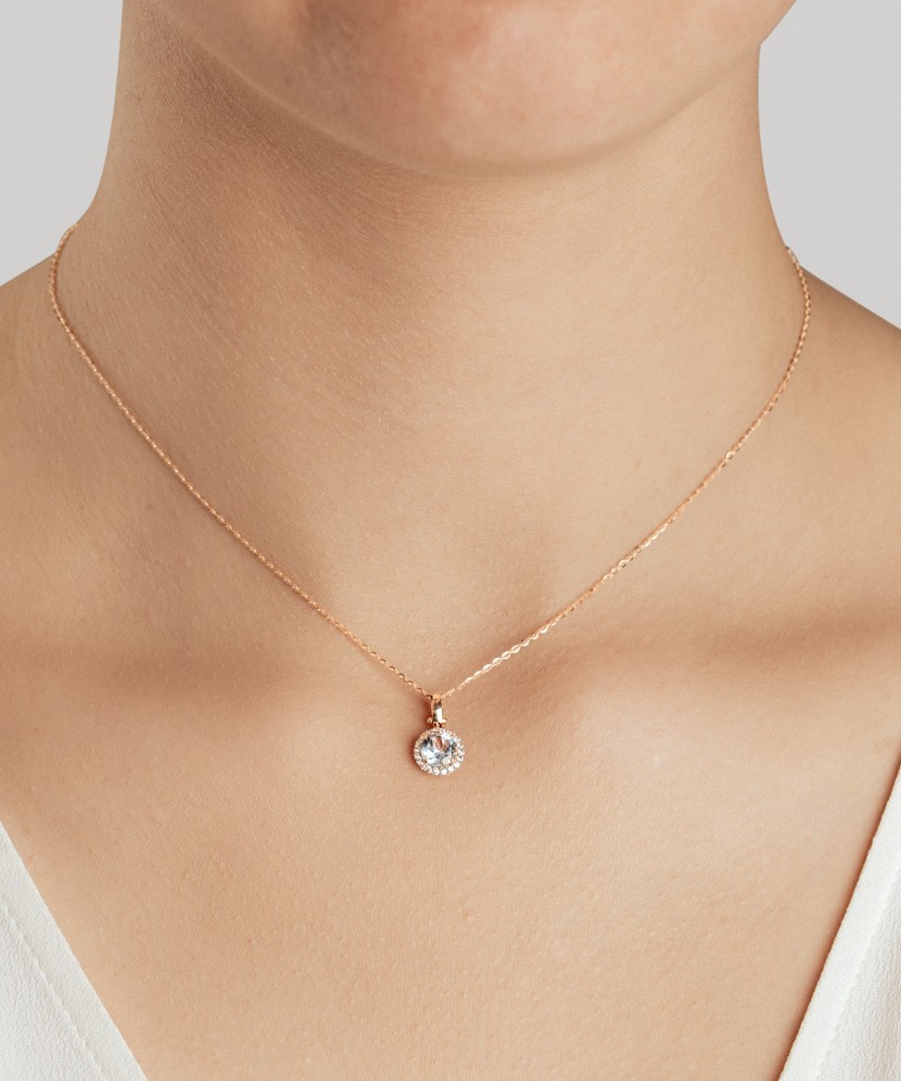 Золотой подвеска с цирконами