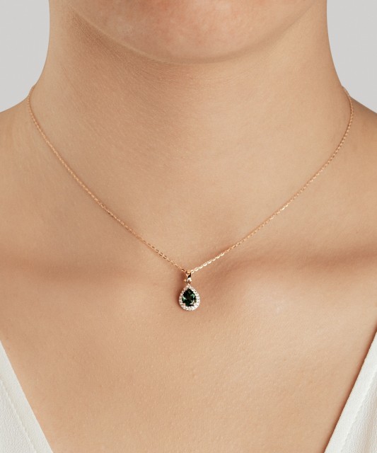 Золотой подвеска с цирконами