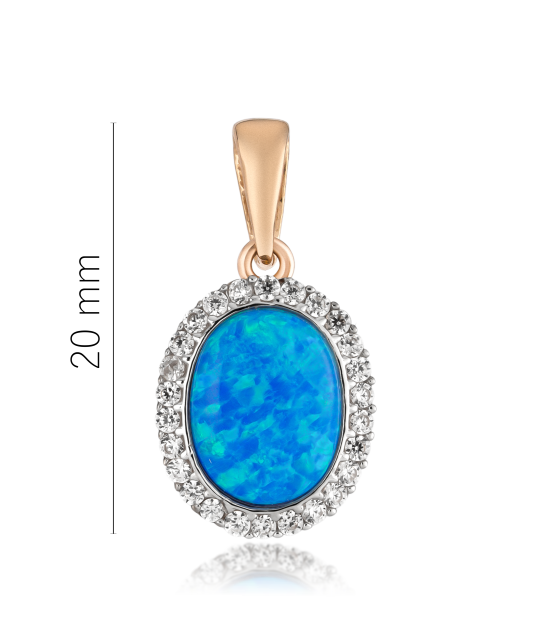 Zelta kulons ar opālu un cirkoniem