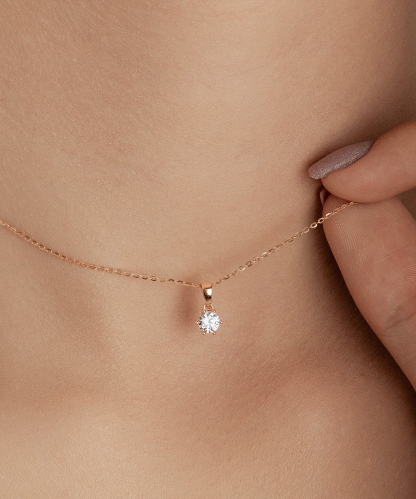 Золотой подвеска с цирконами