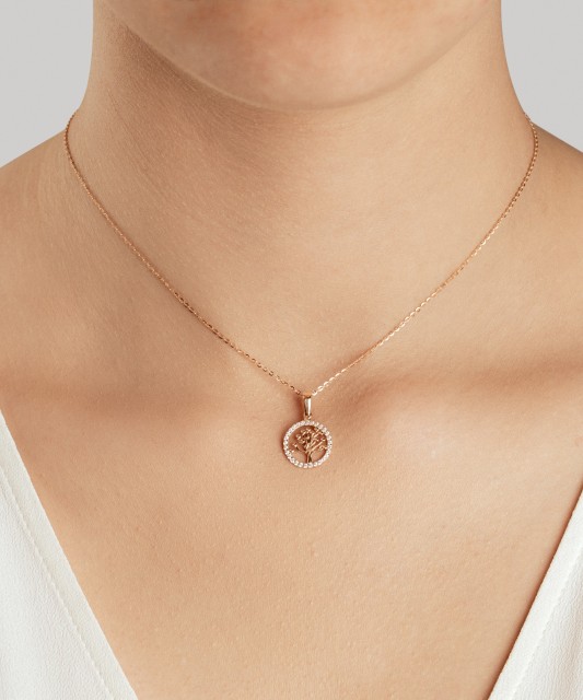 Zelta piekariņš ar cirkonijiem "Dzīvības koks"