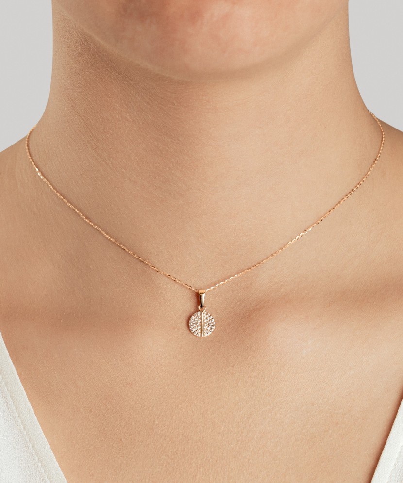 Золотой подвеска с цирконами