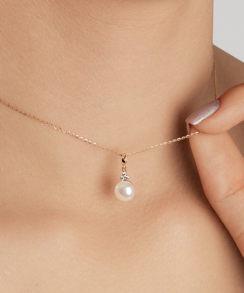 Zelta piekariņš ar pērlēm un cirkonijiem