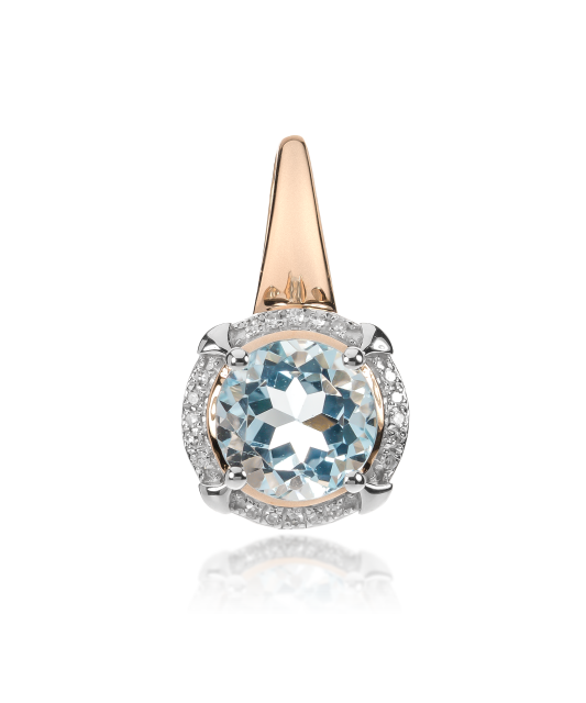 Zelta piekariņš ar topāzu un briljantiem