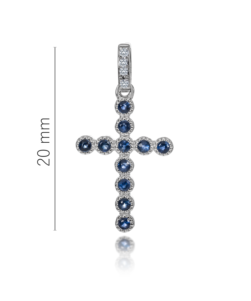 Baltā zelta kulons ar safīriem