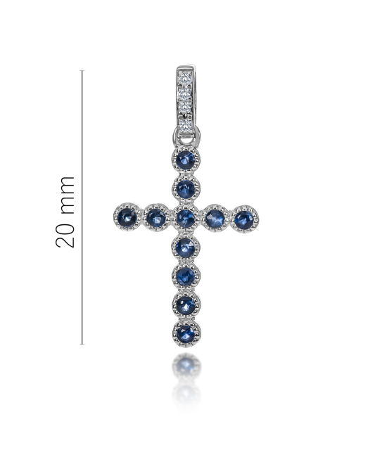 Baltā zelta kulons ar safīriem